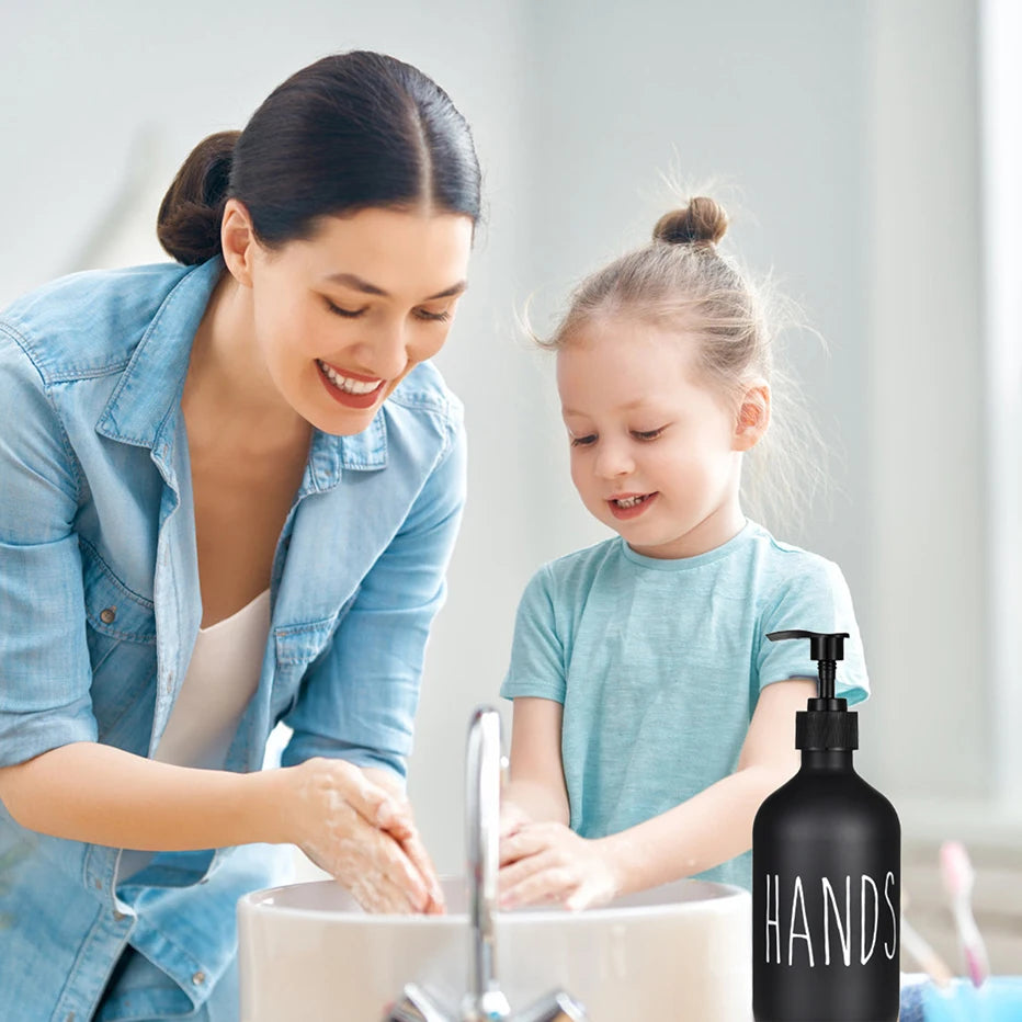 500ml Bathroom Matte Black Hand Soap Bottle Kitchen Soap Dispenser Dish Soap Bottle  Refillable  Bottle  Home Decoration