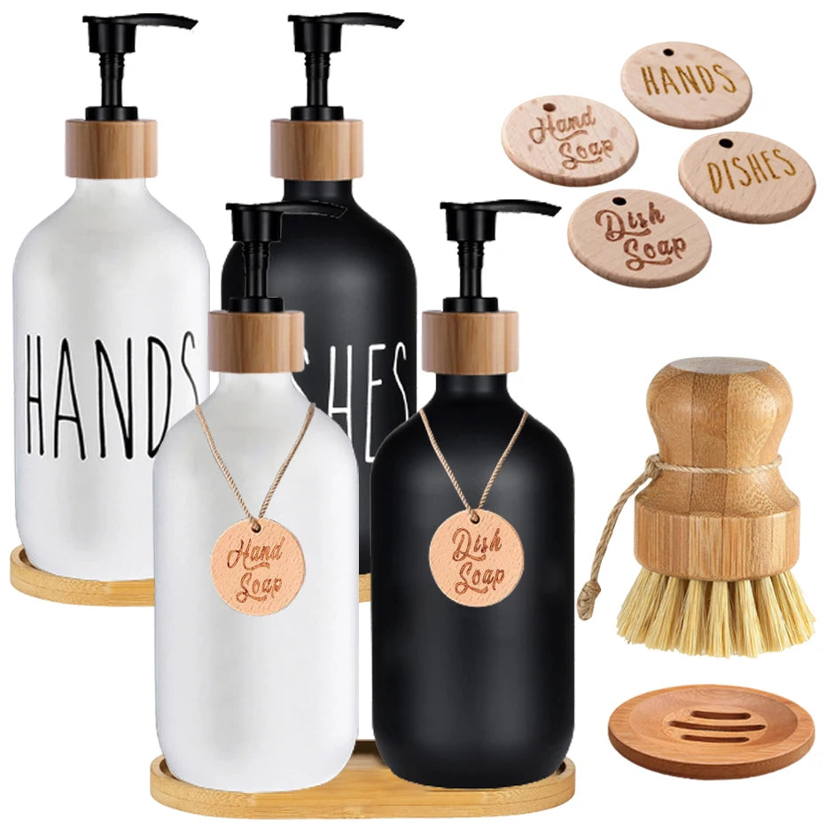 500ml Bathroom Matte Black Hand Soap Bottle Kitchen Soap Dispenser Dish Soap Bottle  Refillable  Bottle  Home Decoration